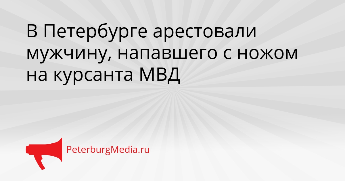 В Петербурге арестовали мужчину, напавшего с ножом на курсанта МВД Сгенерировано