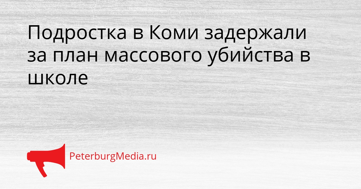 Подростка в Коми задержали за план массового убийства в школе Сгенерировано