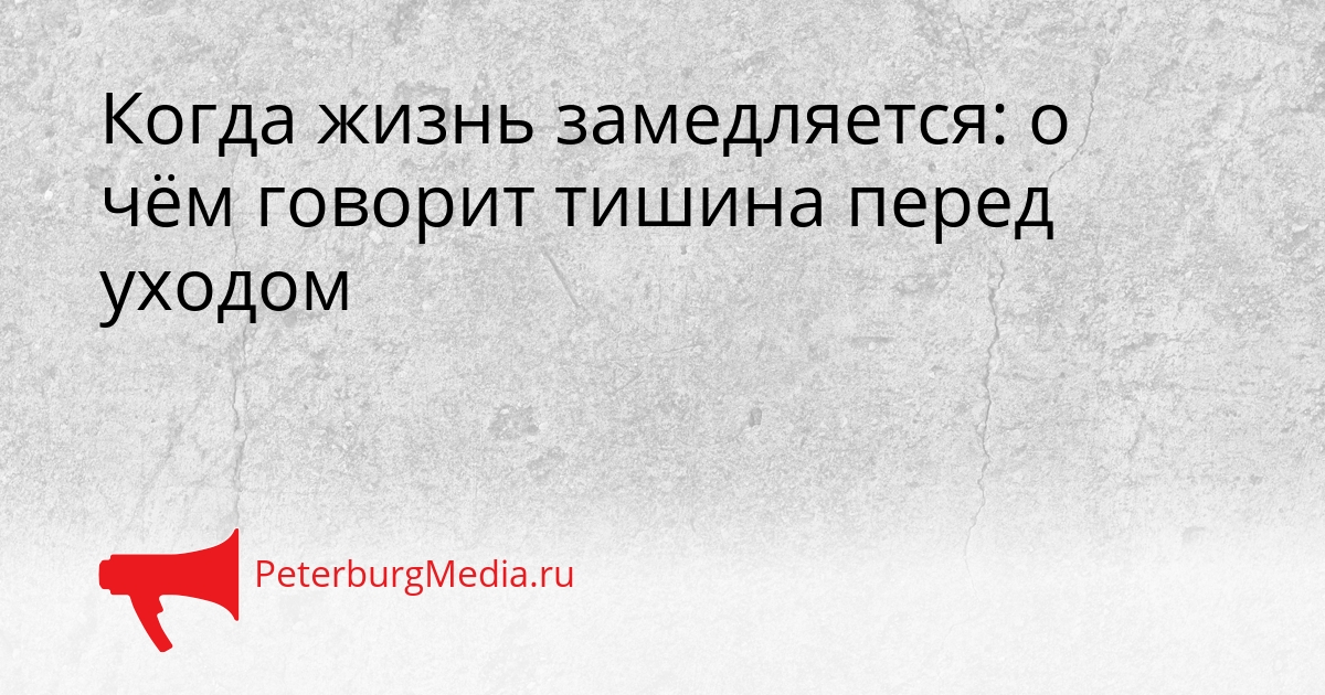 Когда жизнь замедляется: о чём говорит тишина перед уходом Сгенерировано