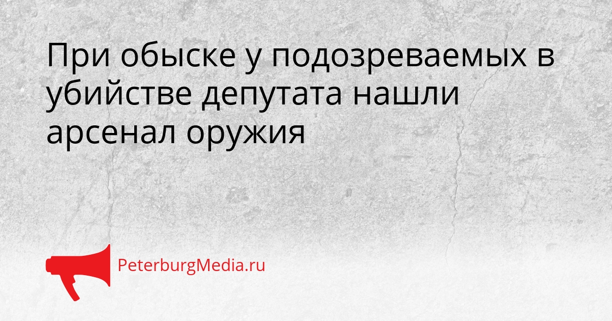 При обыске у подозреваемых в убийстве депутата нашли арсенал оружия Сгенерировано