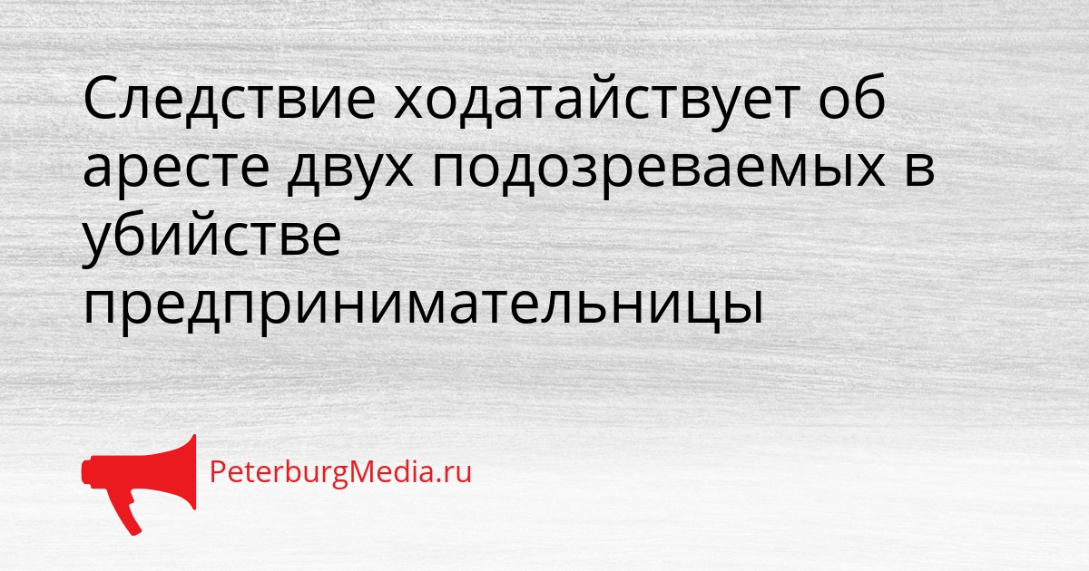 Следствие ходатайствует об аресте двух подозреваемых в убийстве предпринимательницы Сгенерировано