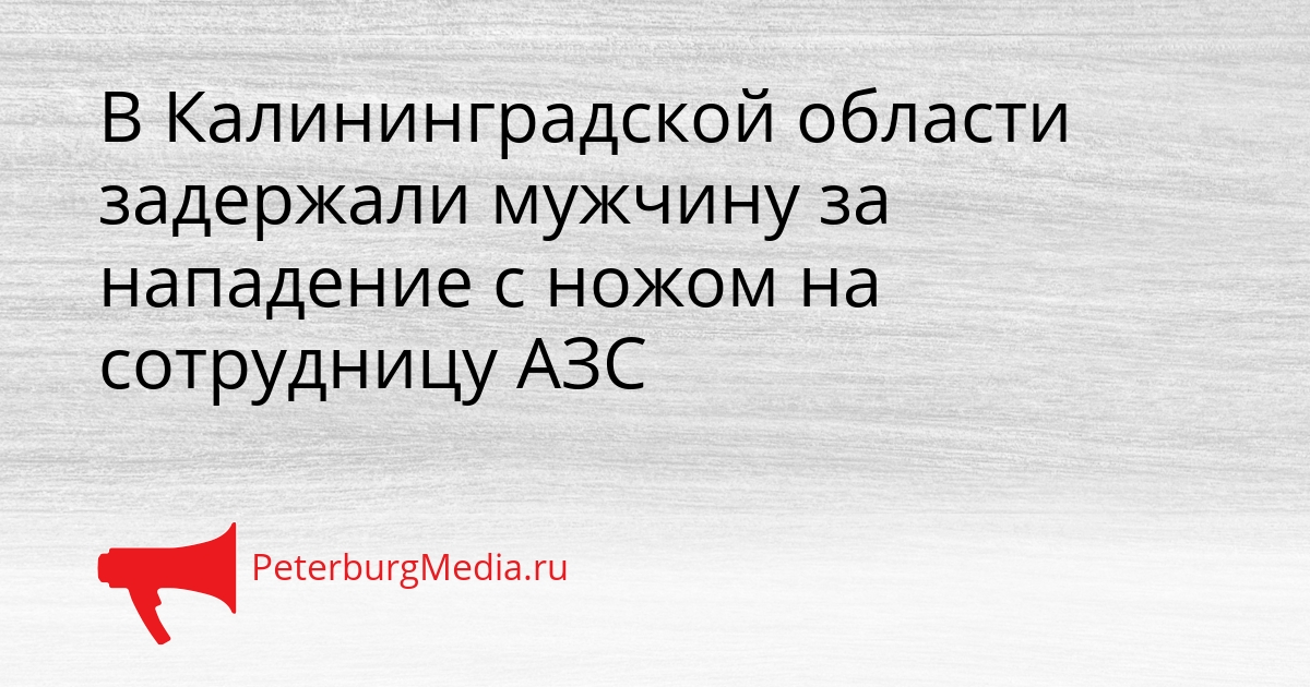 В Калининградской области задержали мужчину за нападение с ножом на сотрудницу АЗС Сгенерировано