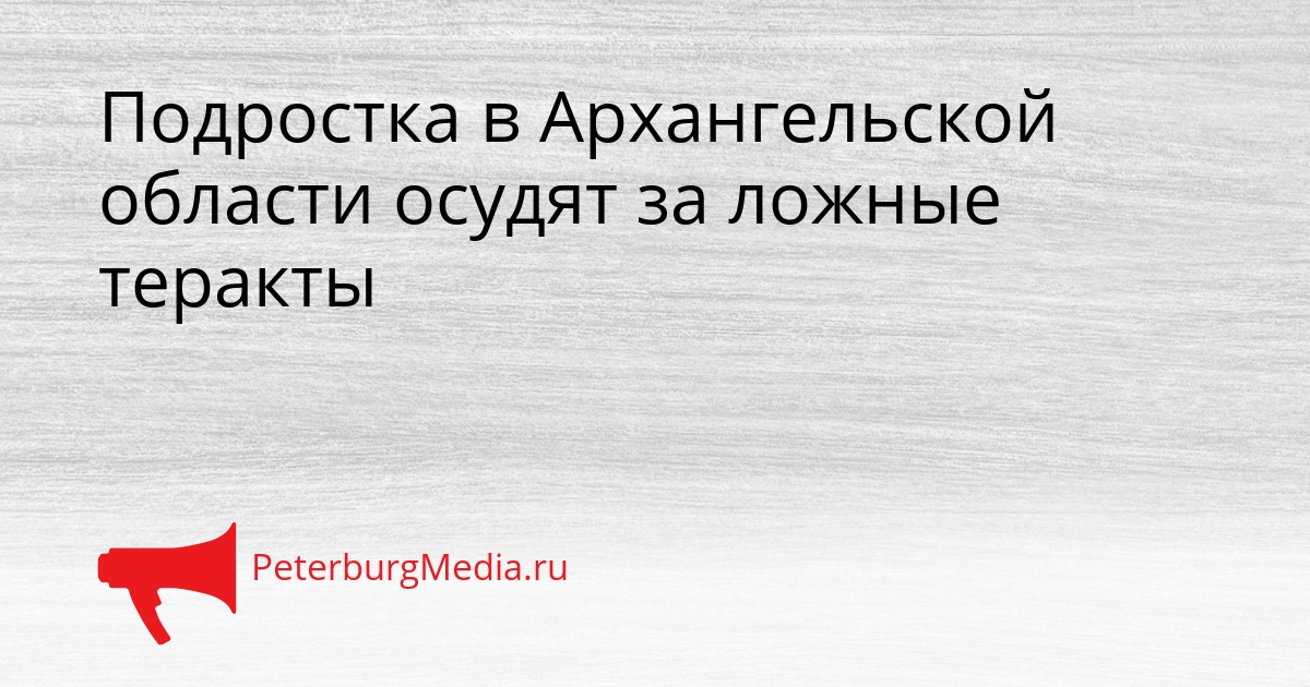 Подростка в Архангельской области осудят за ложные теракты Сгенерировано