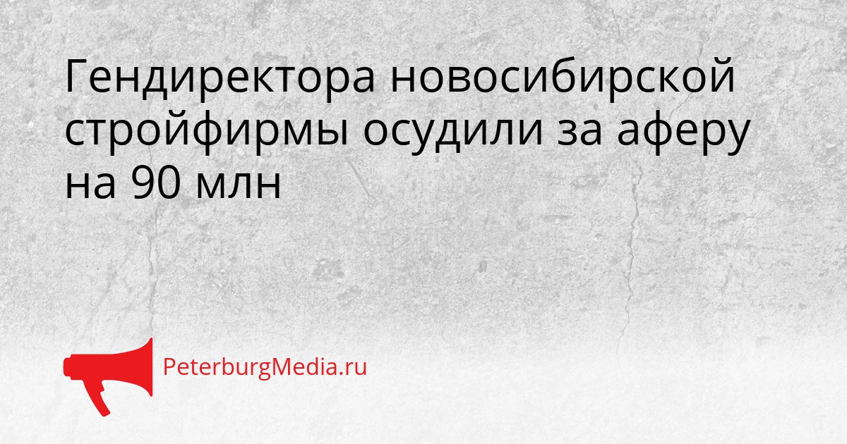 Гендиректора новосибирской стройфирмы осудили за аферу на 90 млн Сгенерировано