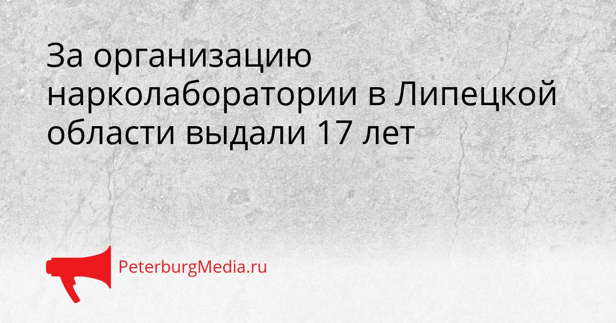 За организацию нарколаборатории в Липецкой области выдали 17 лет Сгенерировано