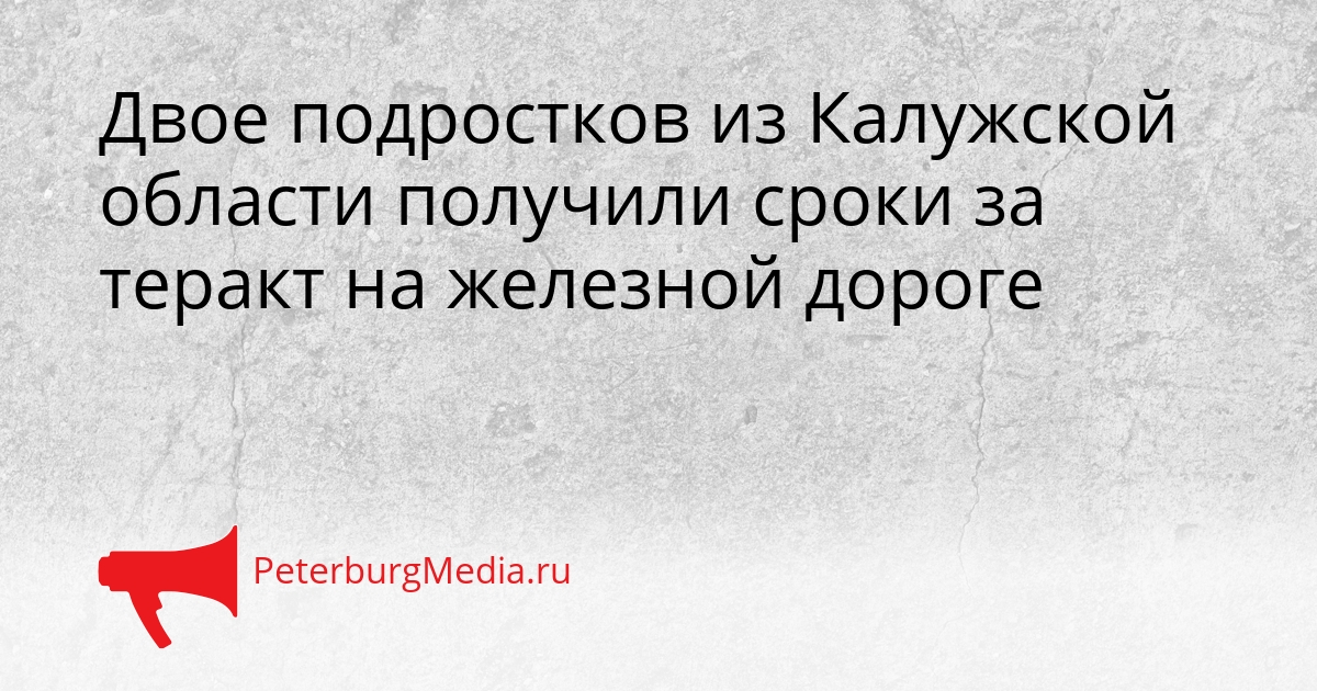 Двое подростков из Калужской области получили сроки за теракт на железной дороге Сгенерировано