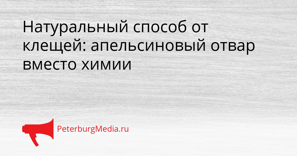 Натуральный способ от клещей: апельсиновый отвар вместо химии Сгенерировано