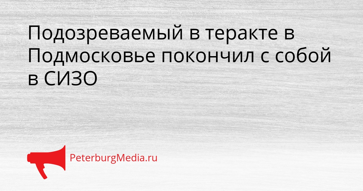 Подозреваемый в теракте в Подмосковье покончил с собой в СИЗО Сгенерировано