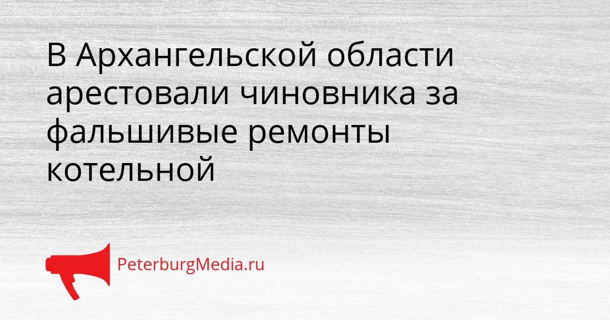 В Архангельской области арестовали чиновника за фальшивые ремонты котельной Сгенерировано