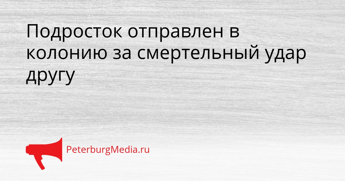 Подросток отправлен в колонию за смертельный удар другу Сгенерировано