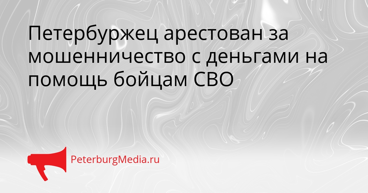 Петербуржец арестован за мошенничество с деньгами на помощь бойцам СВО Сгенерировано