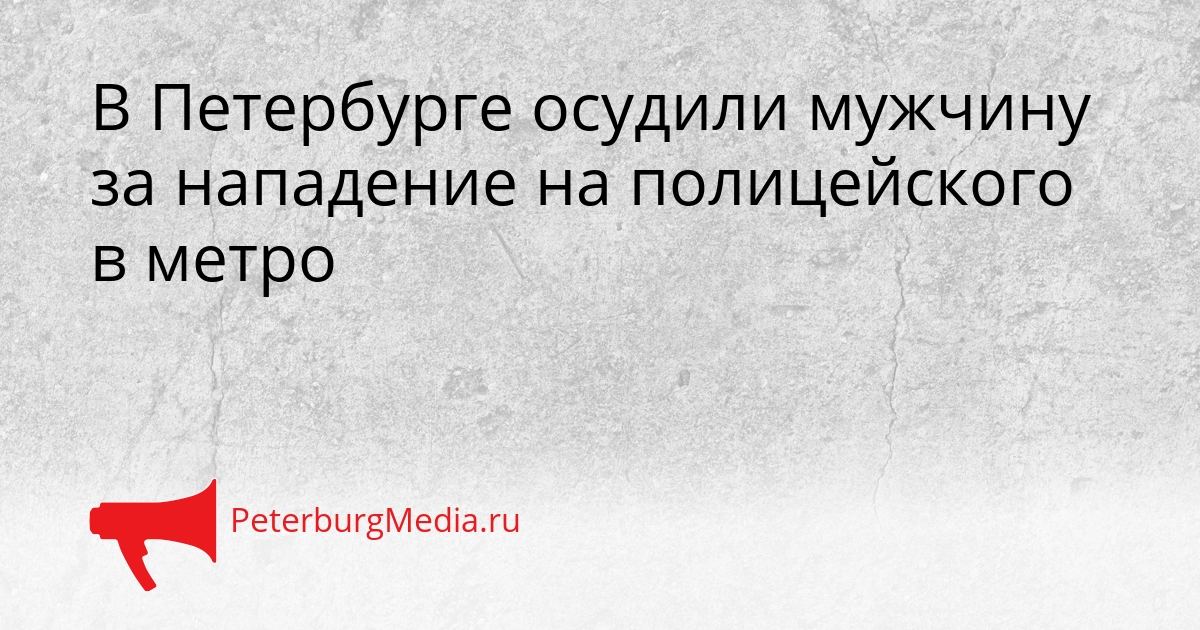 В Петербурге осудили мужчину за нападение на полицейского в метро Сгенерировано