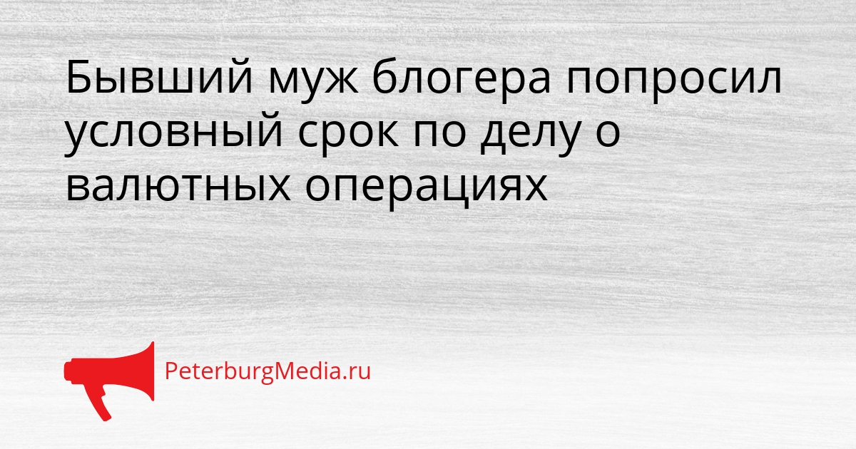 Бывший муж блогера попросил условный срок по делу о валютных операциях Сгенерировано