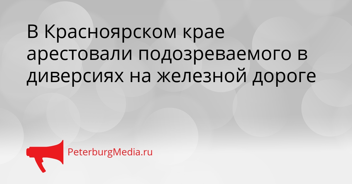 В Красноярском крае арестовали подозреваемого в диверсиях на железной дороге Сгенерировано