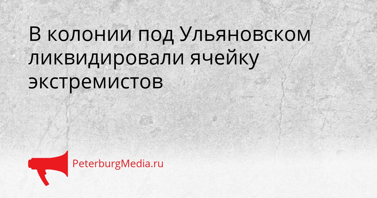 В колонии под Ульяновском ликвидировали ячейку экстремистов Сгенерировано