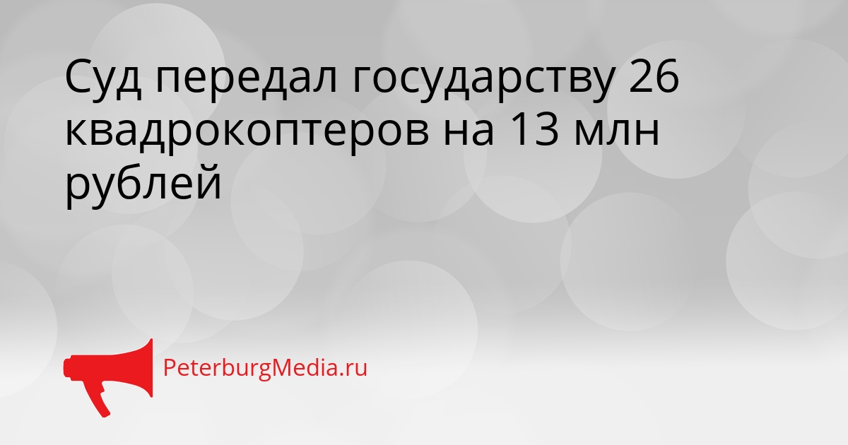 Суд передал государству 26 квадрокоптеров на 13 млн рублей Сгенерировано