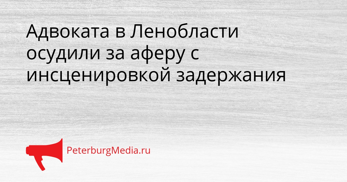 Адвоката в Ленобласти осудили за аферу с инсценировкой задержания Сгенерировано