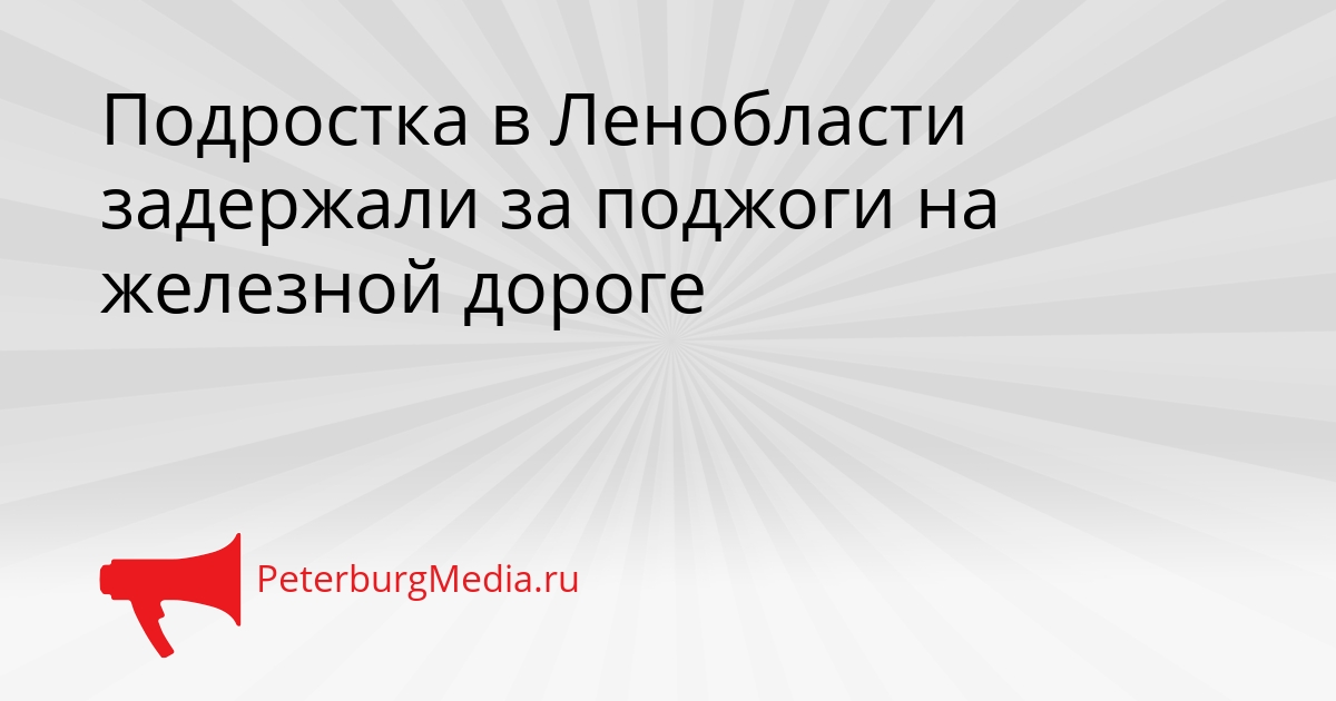 Подростка в Ленобласти задержали за поджоги на железной дороге Сгенерировано