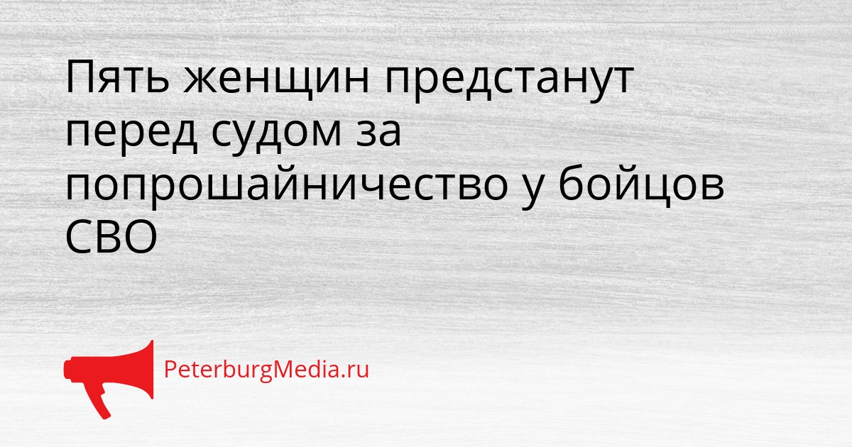 Пять женщин предстанут перед судом за попрошайничество у бойцов СВО Сгенерировано