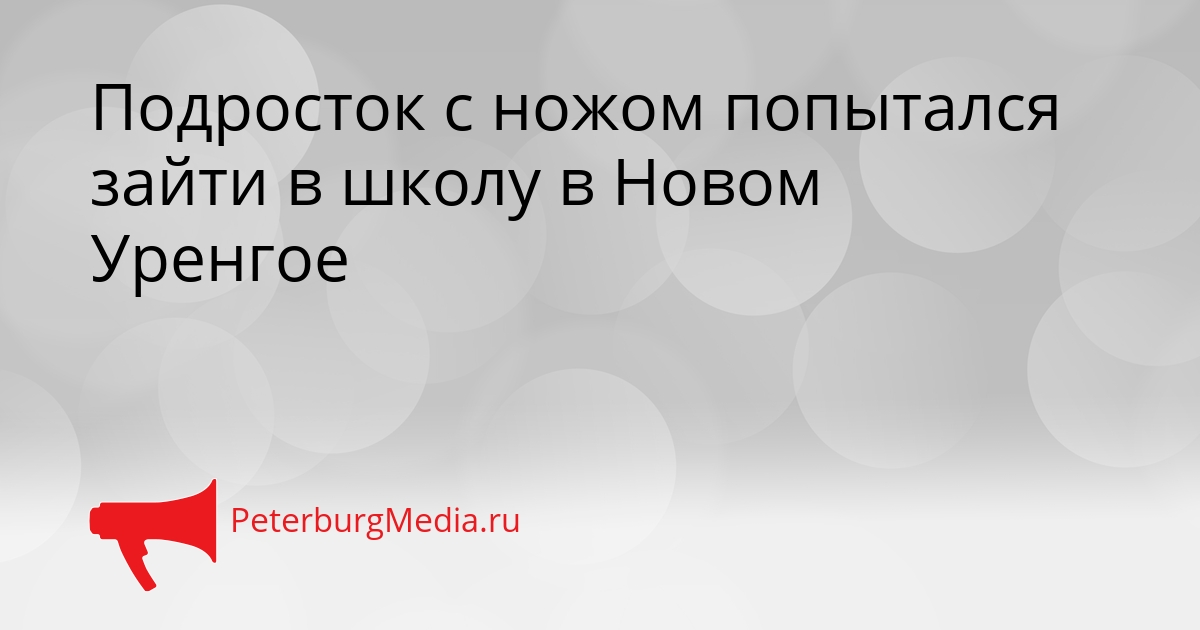 Подросток с ножом попытался зайти в школу в Новом Уренгое Сгенерировано