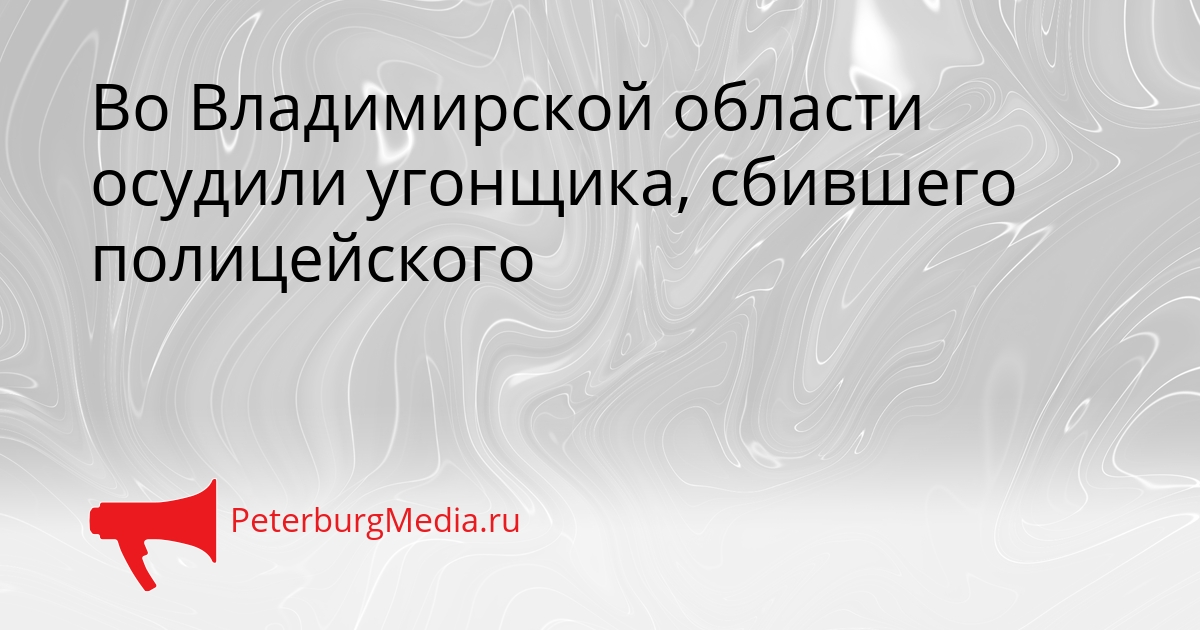 Во Владимирской области осудили угонщика, сбившего полицейского Сгенерировано