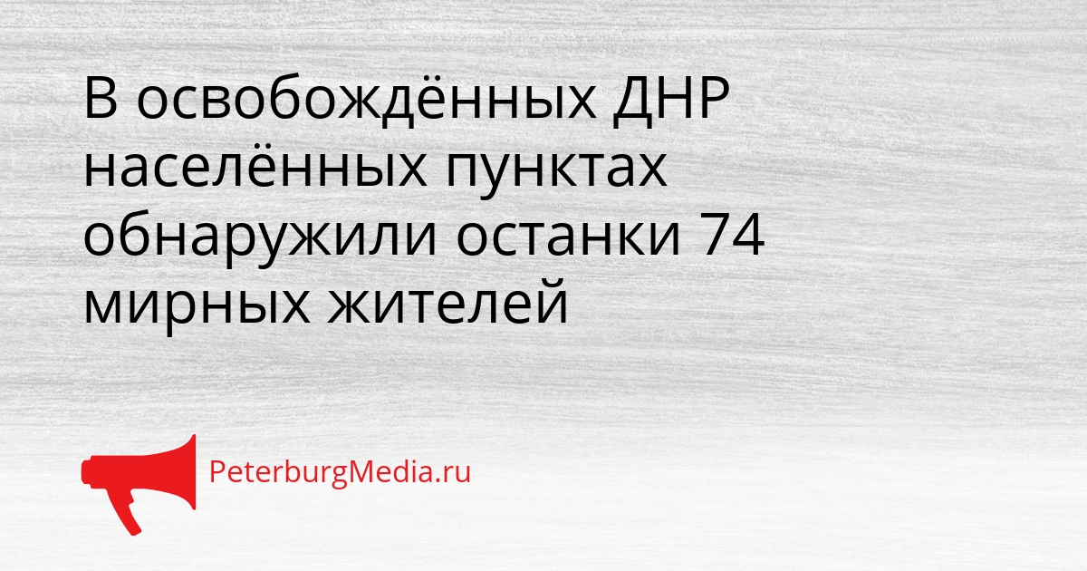 В освобождённых ДНР населённых пунктах обнаружили останки 74 мирных жителей Сгенерировано