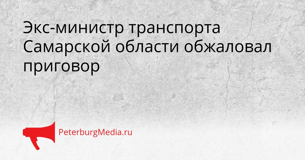 Экс-министр транспорта Самарской области обжаловал приговор Сгенерировано