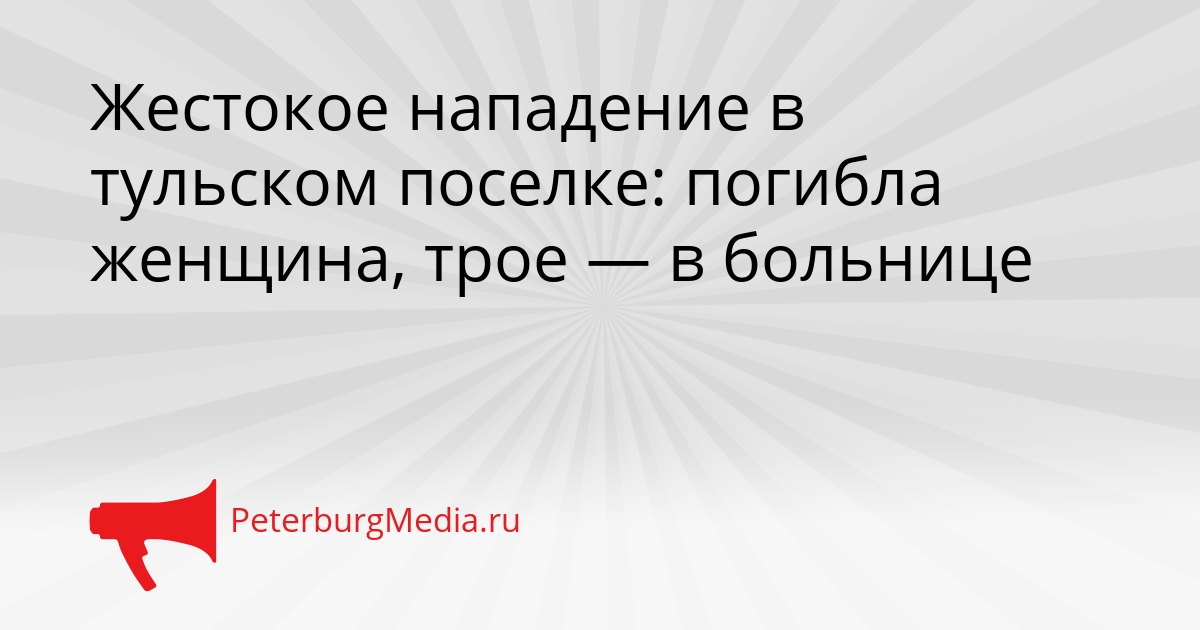 Жестокое нападение в тульском поселке: погибла женщина, трое — в больнице Сгенерировано