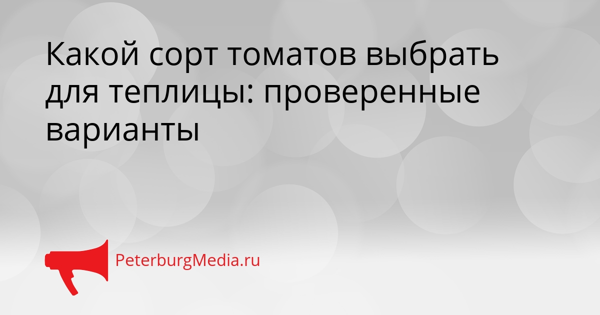 Какой сорт томатов выбрать для теплицы: проверенные варианты Сгенерировано