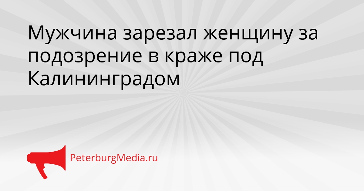 Мужчина зарезал женщину за подозрение в краже под Калининградом Сгенерировано