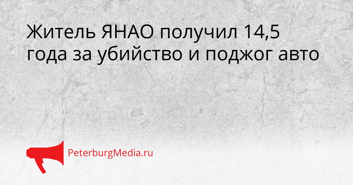Житель ЯНАО получил 14,5 года за убийство и поджог авто Сгенерировано