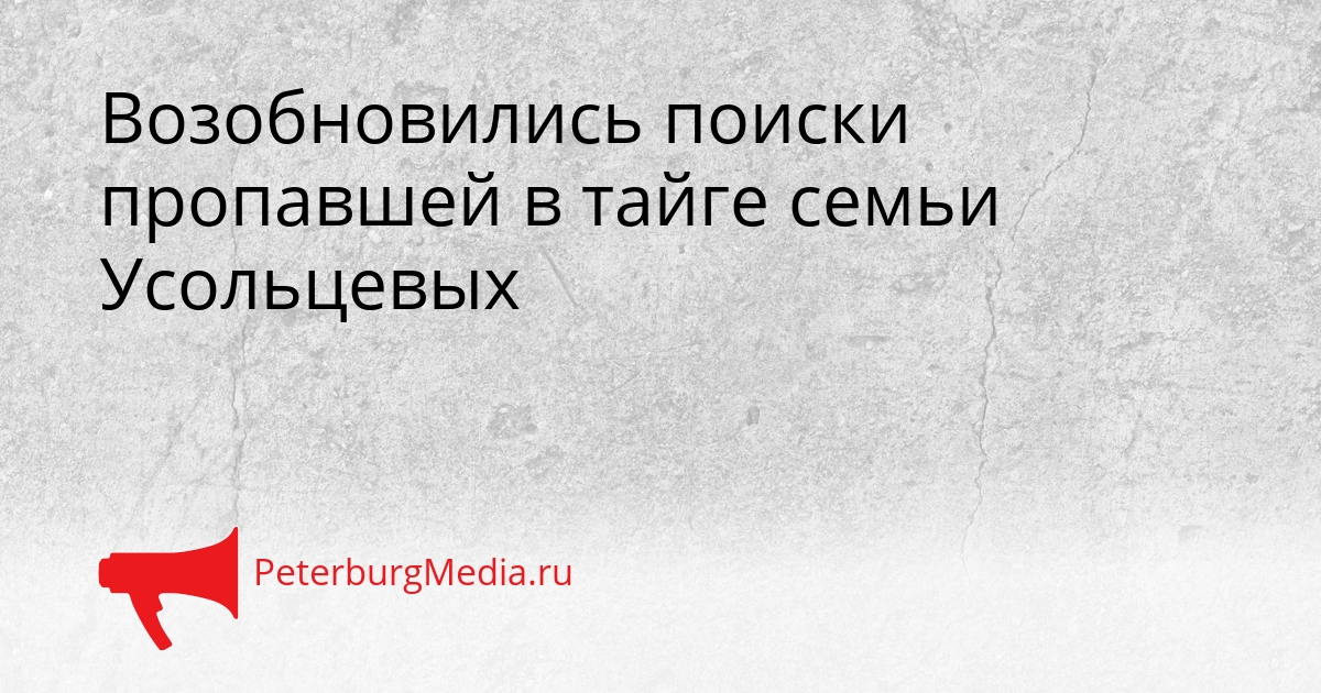 Возобновились поиски пропавшей в тайге семьи Усольцевых Сгенерировано