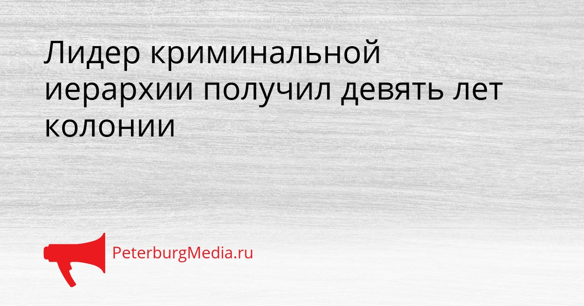 Лидер криминальной иерархии получил девять лет колонии Сгенерировано