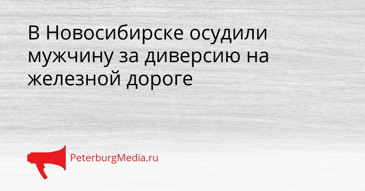 В Новосибирске осудили мужчину за диверсию на железной дороге Сгенерировано