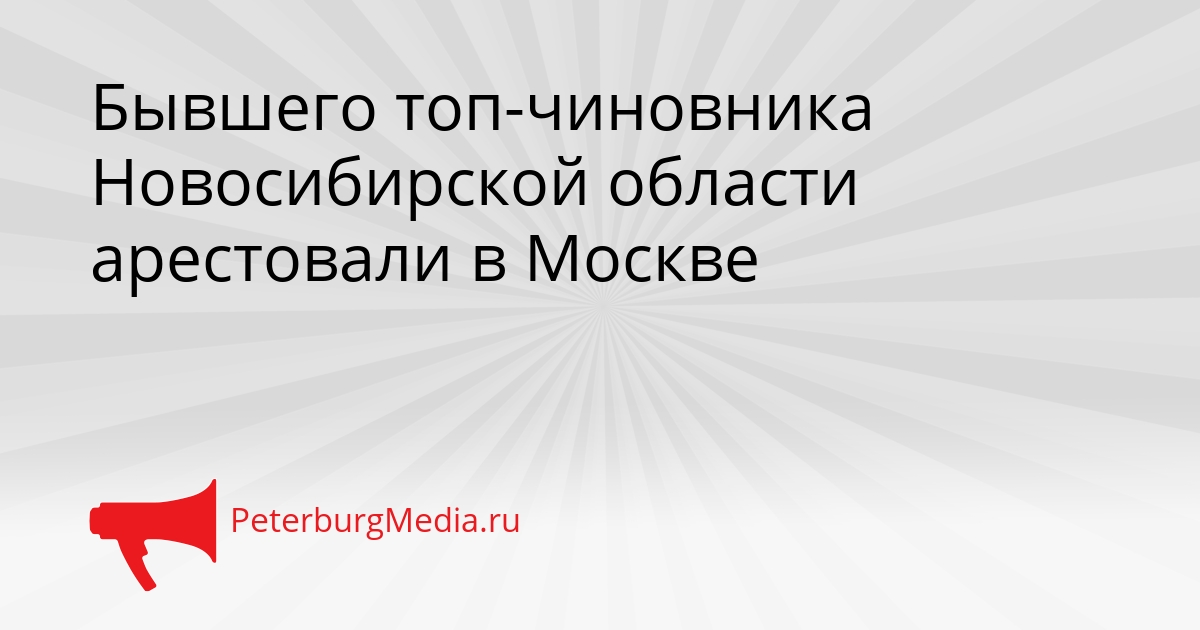 Бывшего топ-чиновника Новосибирской области арестовали в Москве Сгенерировано