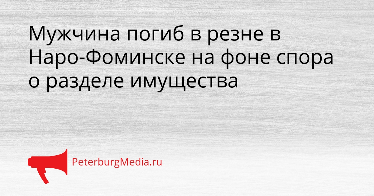 Мужчина погиб в резне в Наро-Фоминске на фоне спора о разделе имущества Сгенерировано