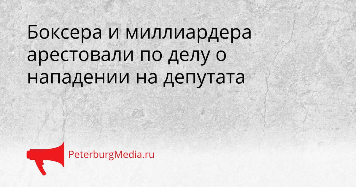 Боксера и миллиардера арестовали по делу о нападении на депутата Сгенерировано