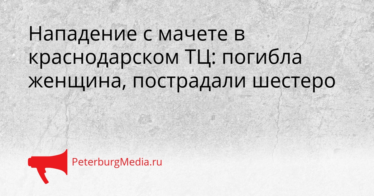 Нападение с мачете в краснодарском ТЦ: погибла женщина, пострадали шестеро Сгенерировано
