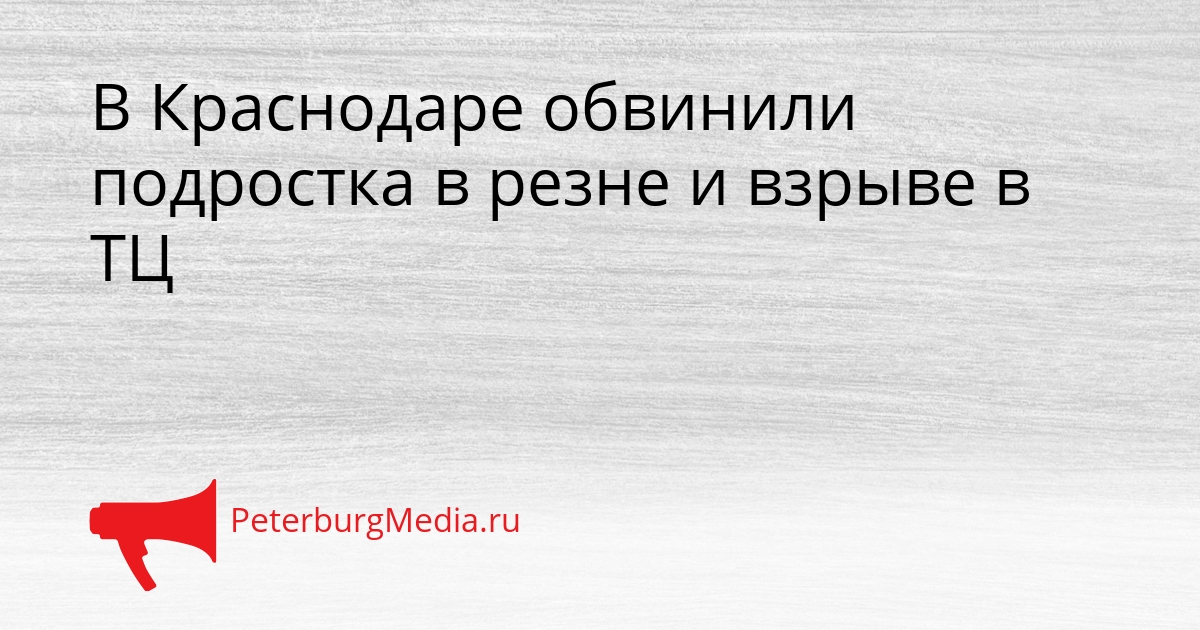 В Краснодаре обвинили подростка в резне и взрыве в ТЦ Сгенерировано
