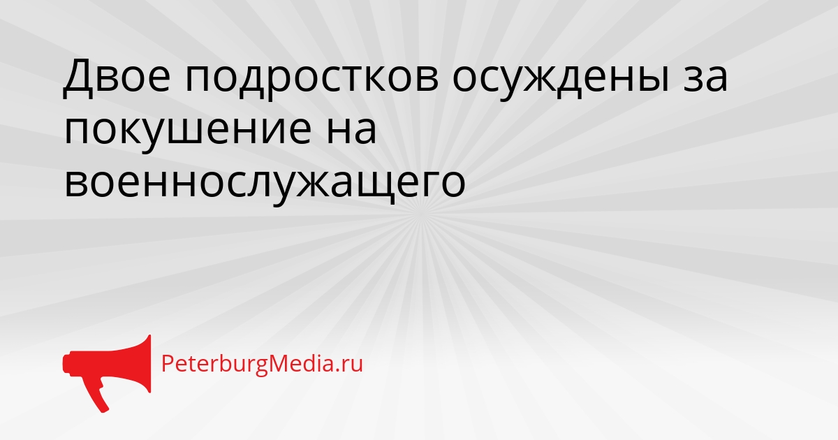 Двое подростков осуждены за покушение на военнослужащего Сгенерировано